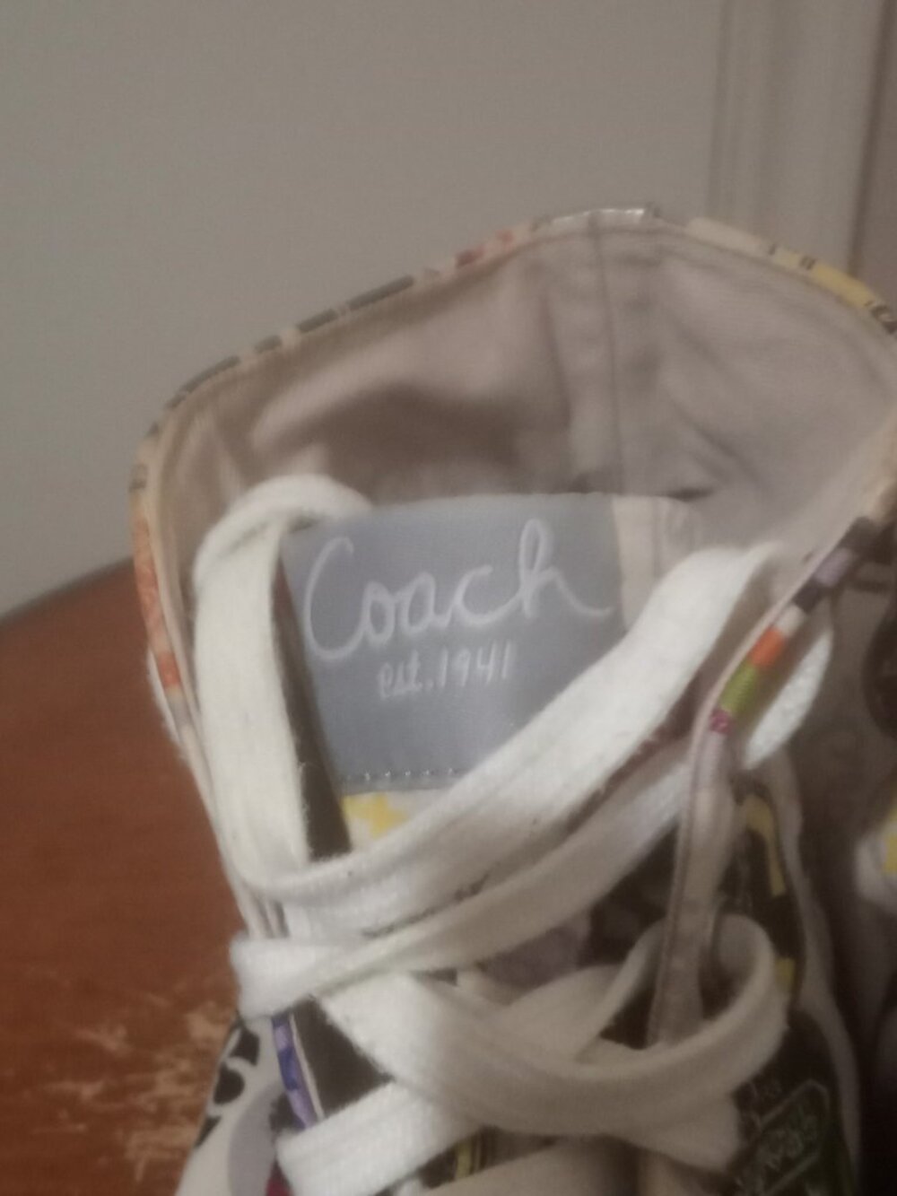 Women's Coach Cardinal High Top Graffiti Sneakers Size 7B multicolor canvas - Picture 7 of 14